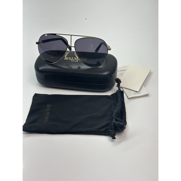 Balmain Paris Women’s Aviator Sunglasses Gold Metal Frame Gray Tinted Lenses main image 7